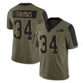 Choea B.Bills #34 Thurman Thomas Player Olive Salute To Service Limited Stitched Jerseys
