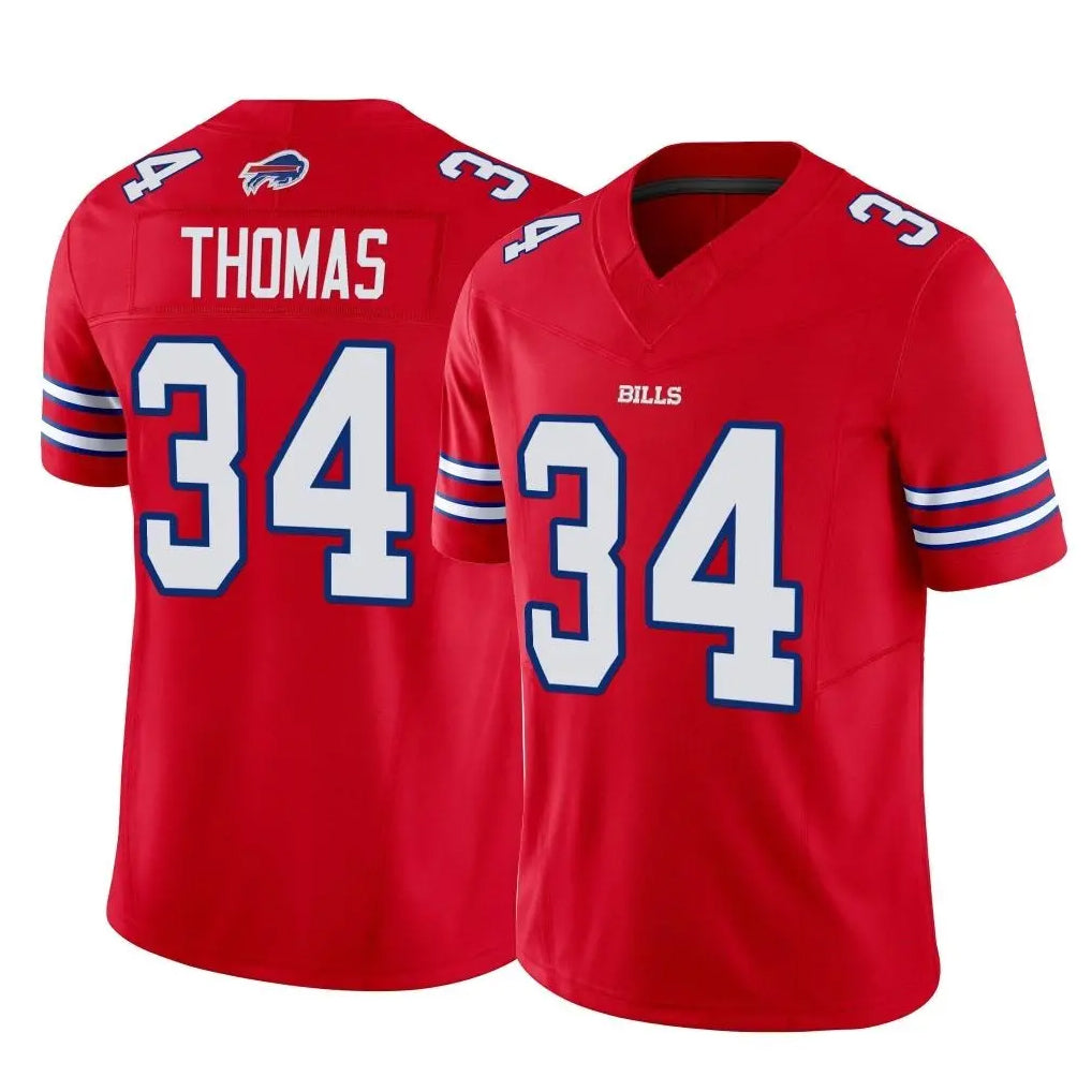 Choea B.Bills #34 Thurman Thomas Player Red Vapor F.U.S.E. Limited Home Game Stitched Jerseys