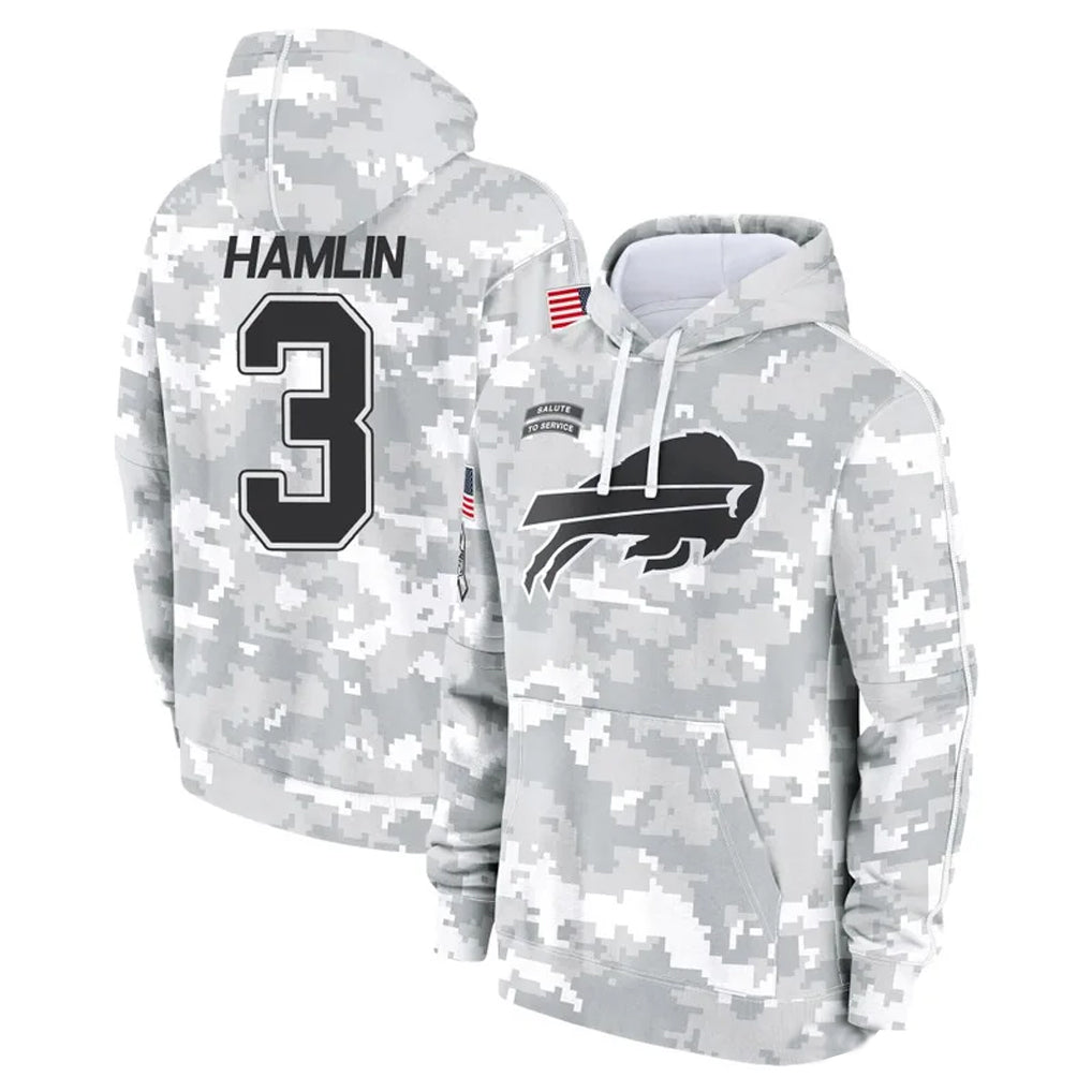 Choea B.Bills #3 Damar Hamlin Player Arctic Camo Salute to Service Hoodies Game Stitched Jerseys