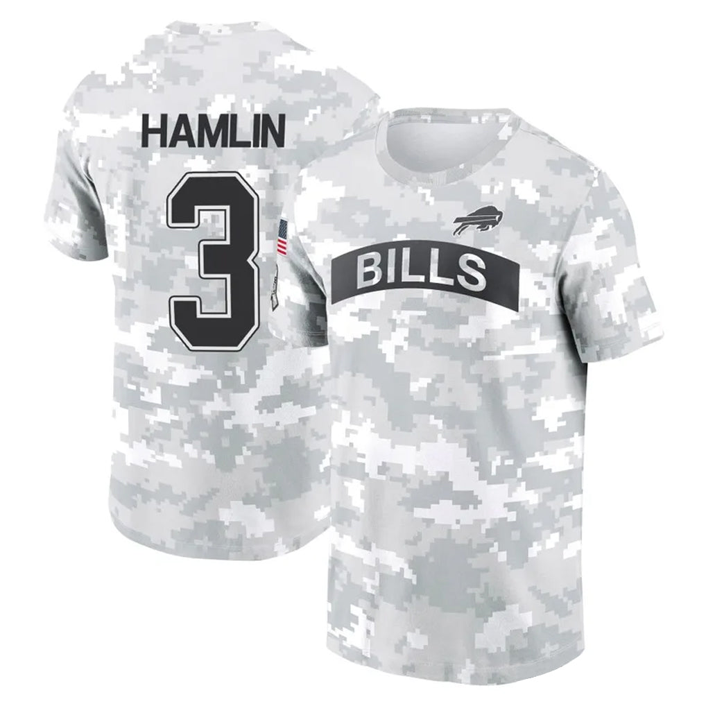 Choea B.Bills #3 Damar Hamlin Player Arctic Camo Salute to Service T-Shirt Hoodies Stitched Jerseys