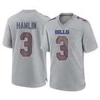 Choea B.Bills #3 Damar Hamlin Player Gray Home Game Stitched Jerseys