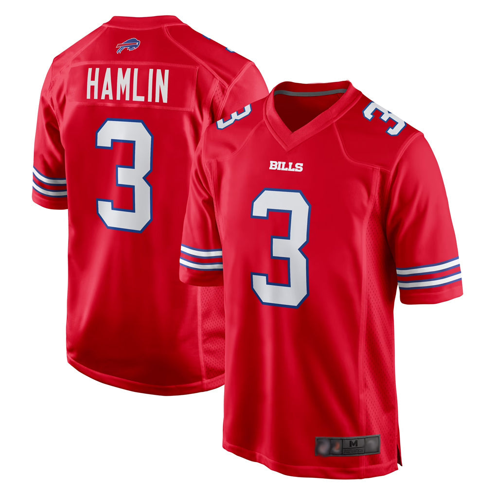 Choea B.Bills #3 Damar Hamlin Player Red Home Game Stitched Jerseys