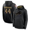 Choea B.Bills #44 Joe Andreessen Player Black Salute to Service Hoodies Hame Stitched Jerseys