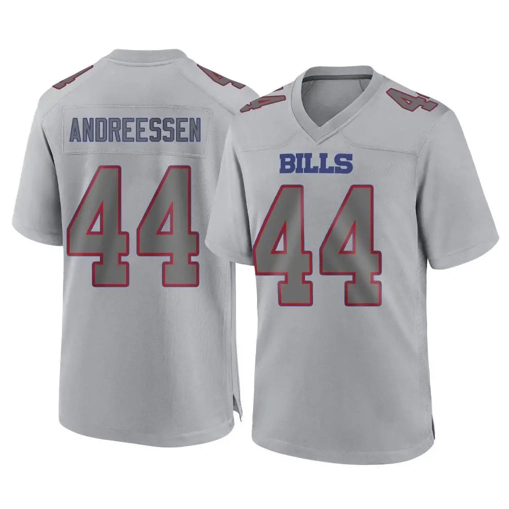Choea B.Bills #44 Joe Andreessen Player Gray Fashion Home Game Stitched Jerseys
