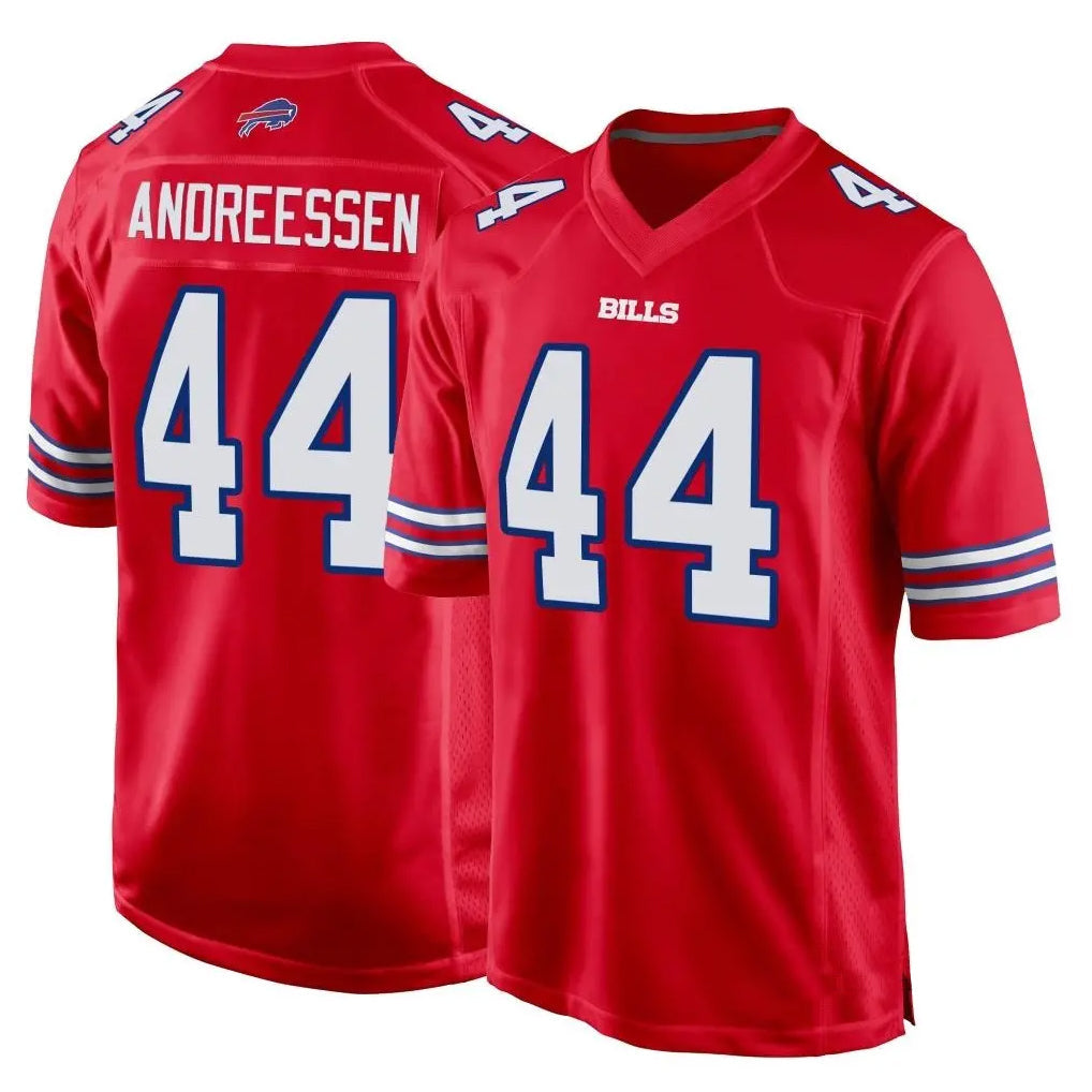 Choea B.Bills #44 Joe Andreessen Player Red Home Game Stitched Jerseys