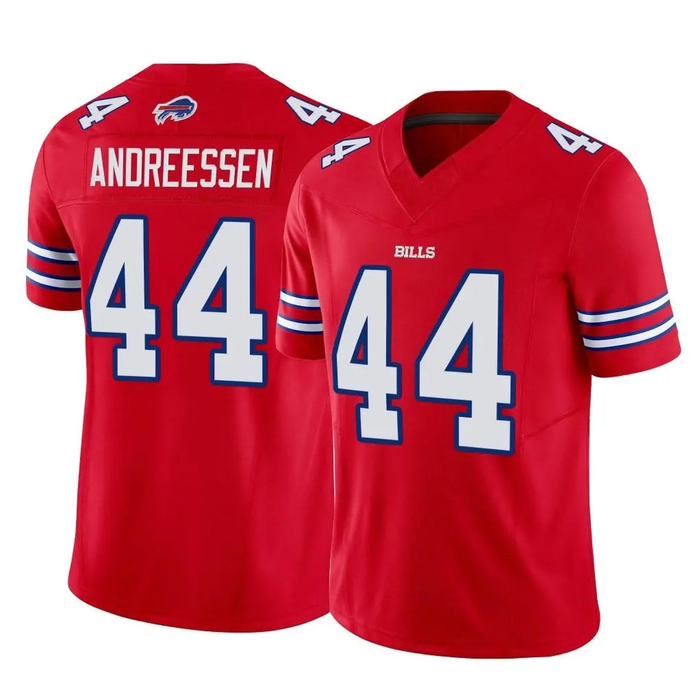 Choea B.Bills #44 Joe Andreessen Player Red Vapor F.U.S.E. Limited Home Game Stitched Jerseys