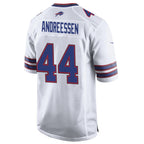 Choea B.Bills #44 Joe Andreessen Player White Home Game Stitched Jerseys