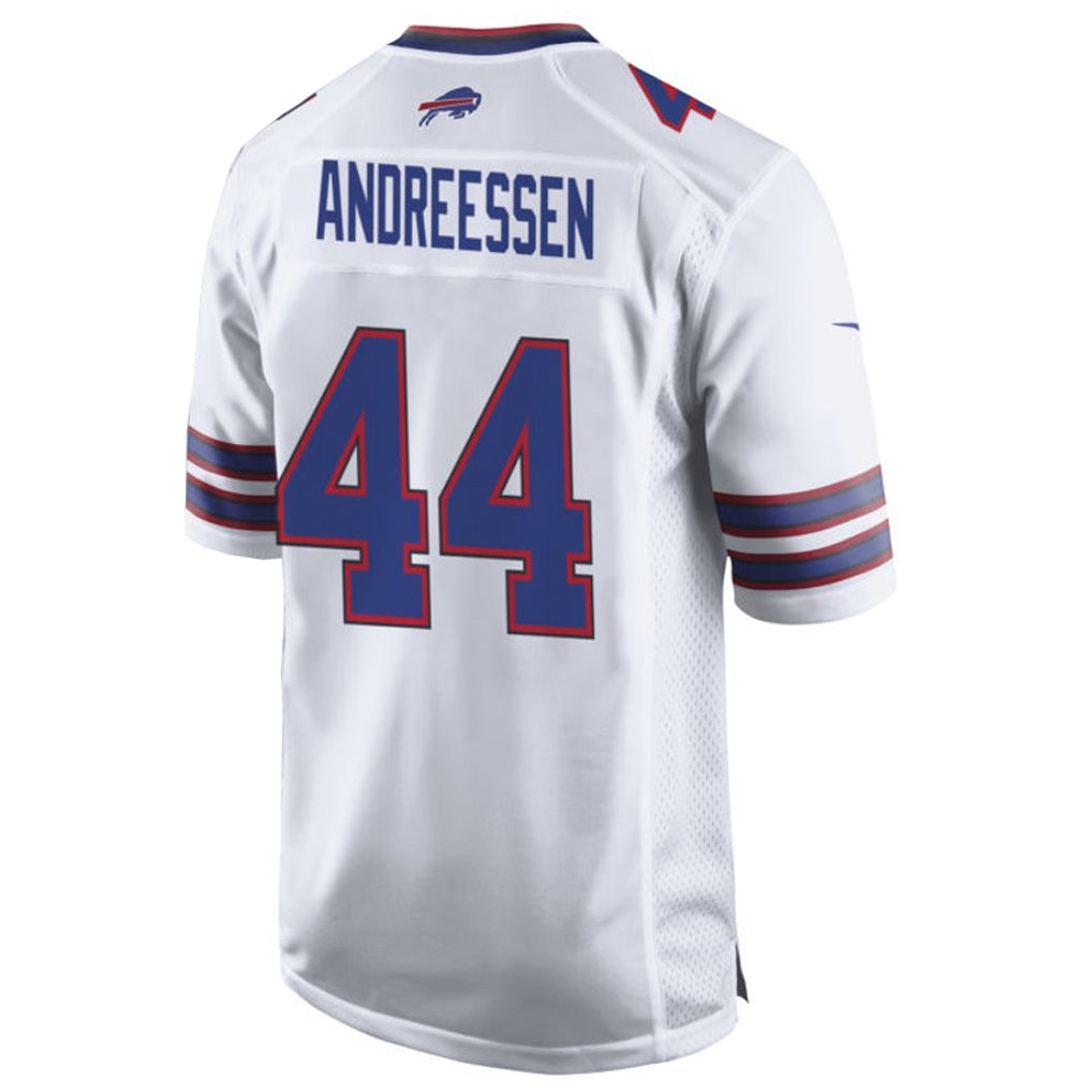 Choea B.Bills #44 Joe Andreessen Player White Home Game Stitched Jerseys