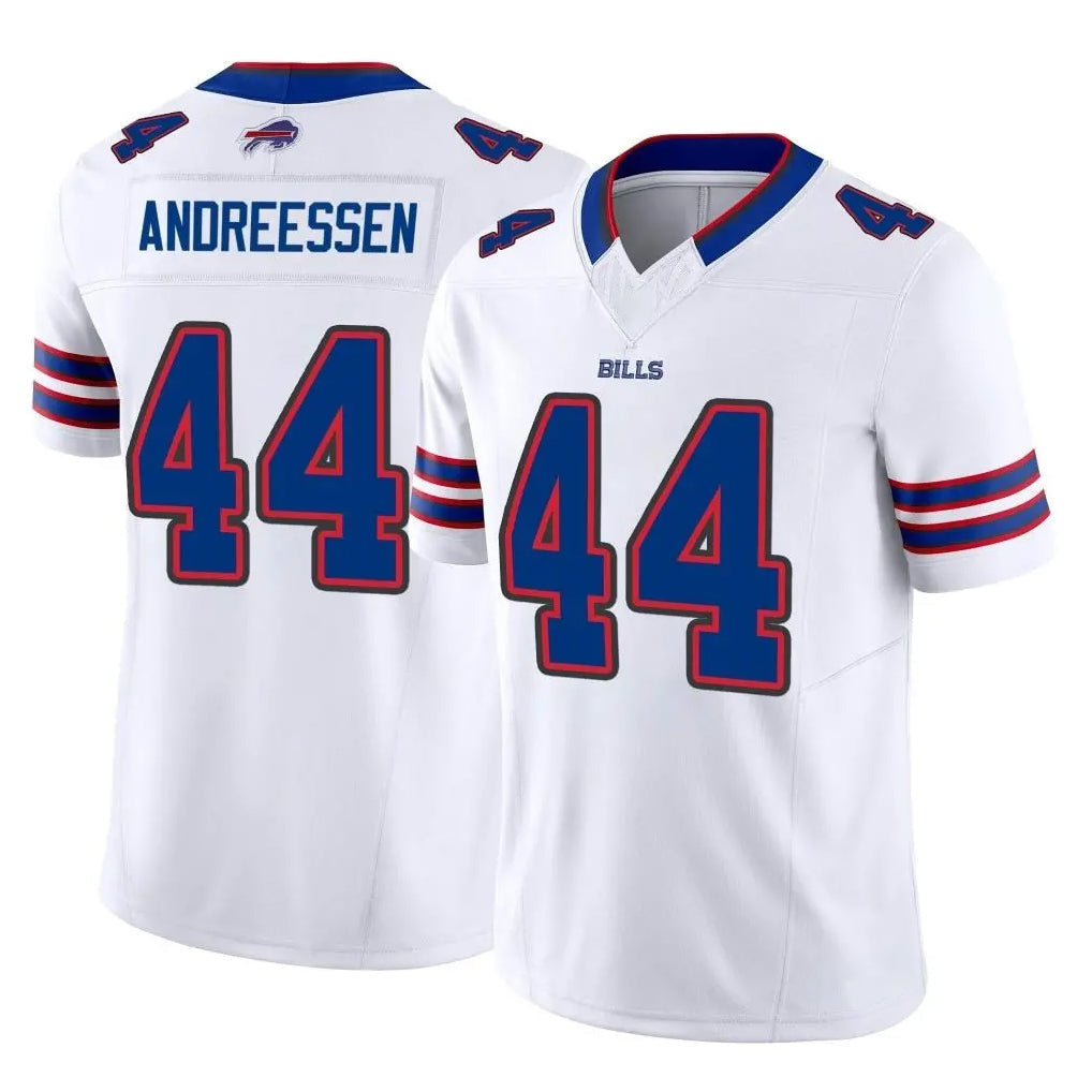 Choea B.Bills #44 Joe Andreessen Player White Vapor F.U.S.E. Limited Home Game Stitched Jerseys