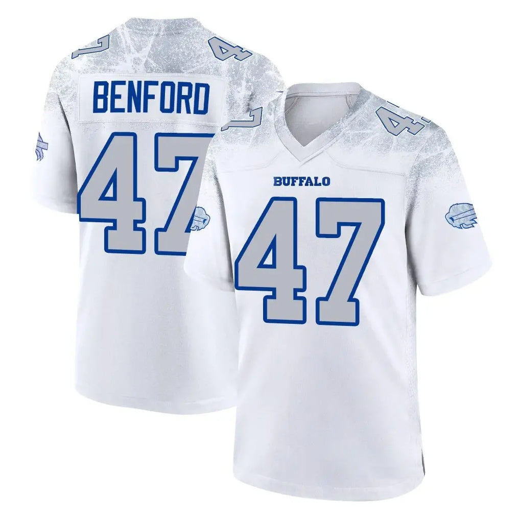 Choea B.Bills #47 Christian Benford Player White Rivalries Collection Limited Stitched Jerseys