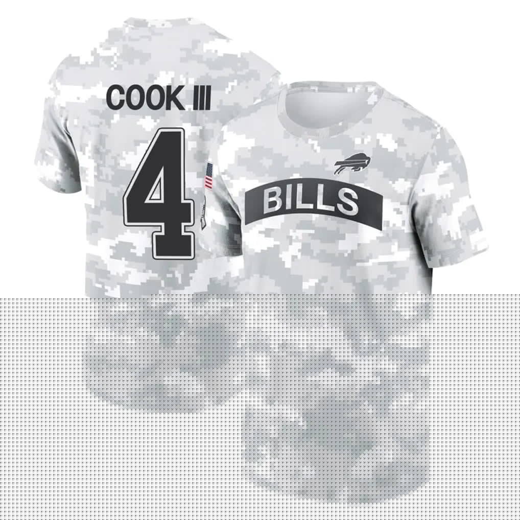 Choea B.Bills #4 James Cook III Player Arctic Camo Salute to Service T-Shirt Hoodies Stitched Jerseys