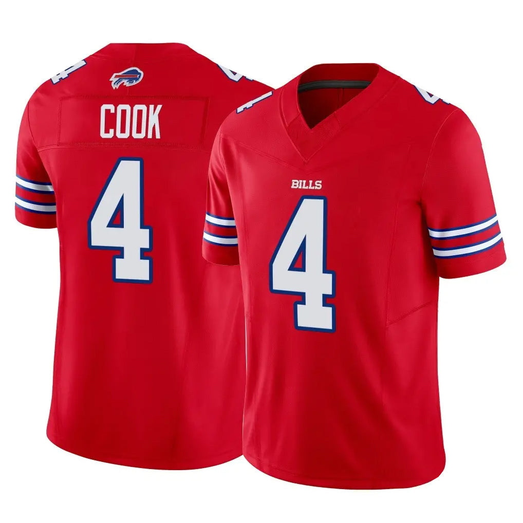 Choea B.Bills #4 James Cook III Player Red Vapor F.U.S.E. Jersey Limited Home Game Stitched Jerseys