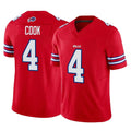 Choea B.Bills #4 James Cook III Player Red Vapor F.U.S.E. Jersey Limited Home Game Stitched Jerseys