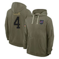 Choea B.Bills #4 James Cook III Player Salute to Service Olive Hoodies  Stitched Jerseys