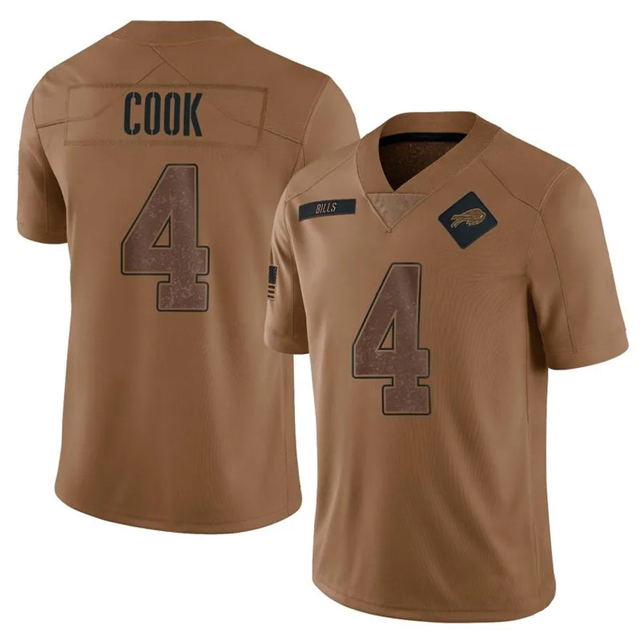 Choea B.Bills #4 James Cook Player Brown Salute To Service Limited Stitched Jerseys