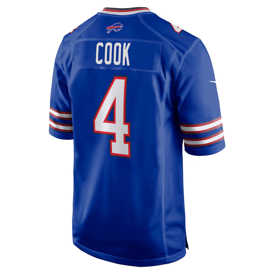 Choea B.Bills #4 James Cook Player Royal Home Game Stitched Jerseys