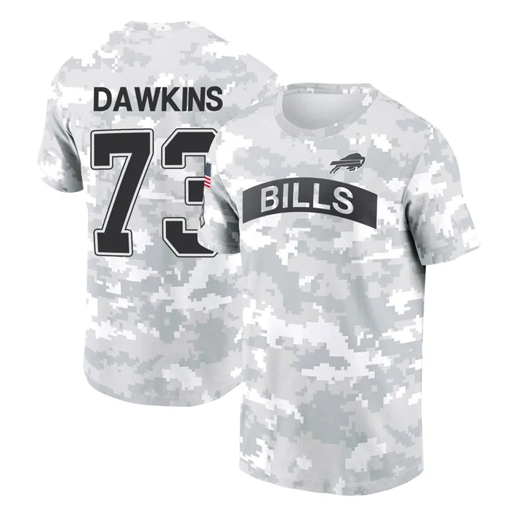 Choea B.Bills #73 Dion Dawkins Player Arctic Camo Salute to Service T-Shirt Hoodies Stitched Jerseys