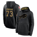 Choea B.Bills #73 Dion Dawkins Player Black Salute to Service Hoodies Hame Stitched Jerseys