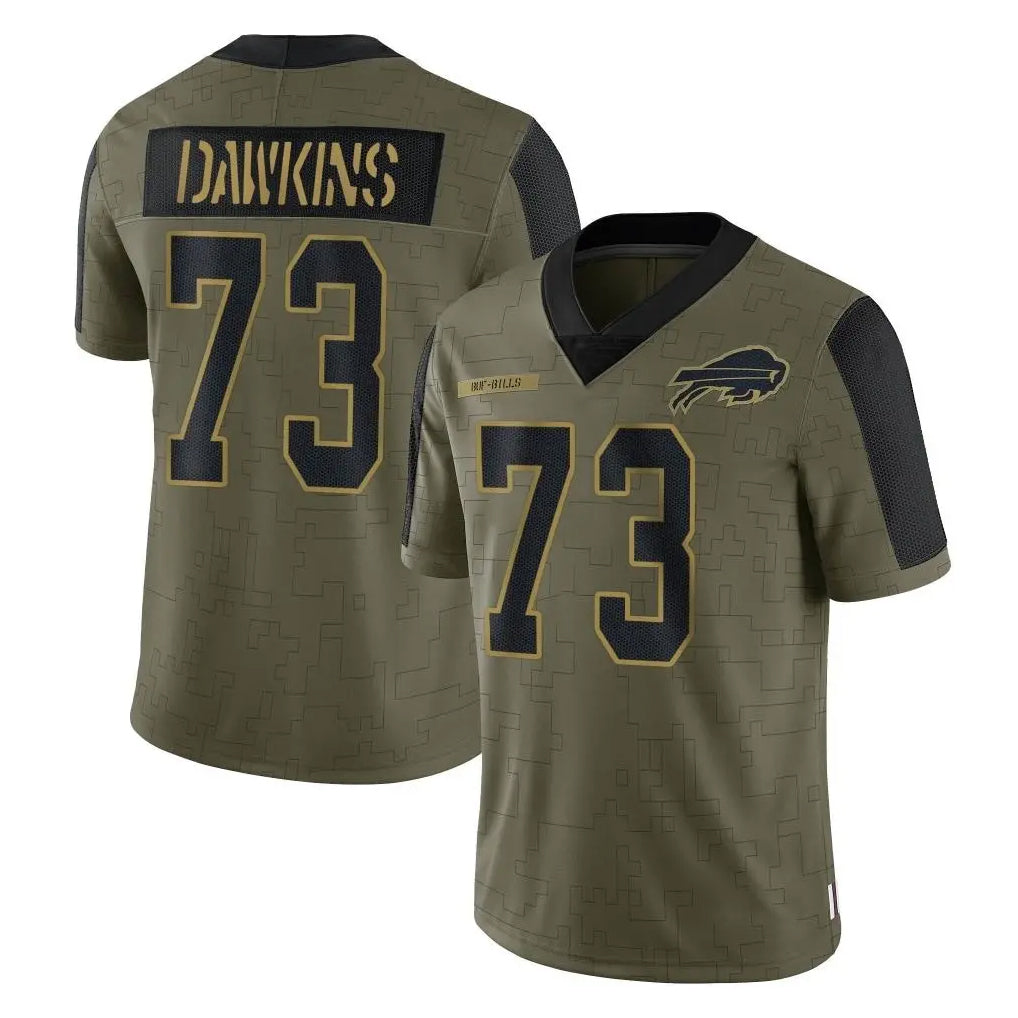 Choea B.Bills #73 Dion Dawkins Player Olive Salute To Service Limited Home Stitched Jerseys