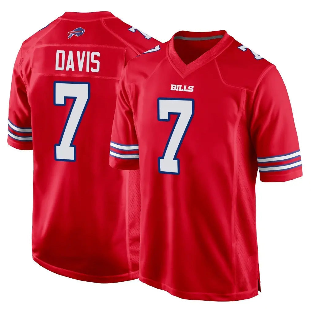 Choea B.Bills #7 Ray Davis Player Red Home Game Stitched Jerseys