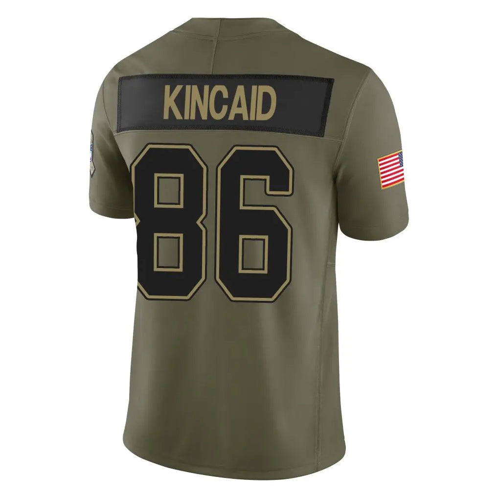 Choea B.Bills #86 Dalton Kincaid Player Olive Salute to Service Limited Home Game Stitched Jerseys