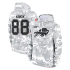 Choea B.Bills #88 Dawson Knox Player Arctic Camo Salute to Service Hoodies Stitched Jerseys
