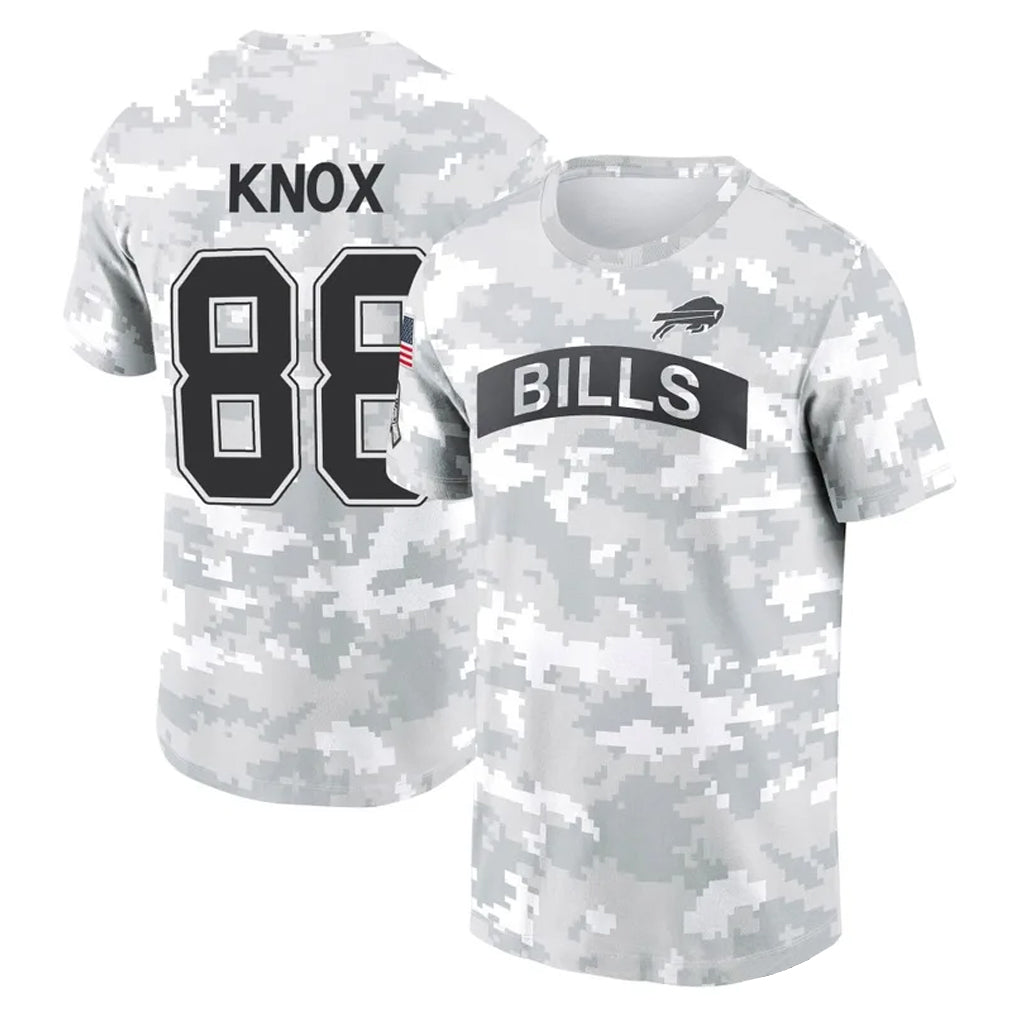 Choea B.Bills #88 Dawson Knox Player Arctic Camo Salute to Service T-Shirt Hoodies Stitched Jerseys
