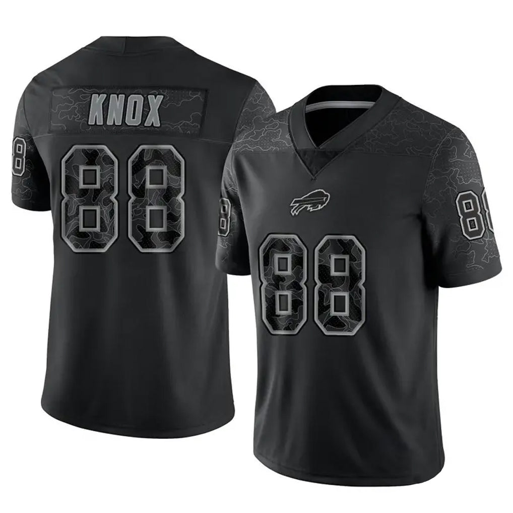 Choea B.Bills #88 Dawson Knox Player Black RFLCTV Limited Game Stitched Jerseys