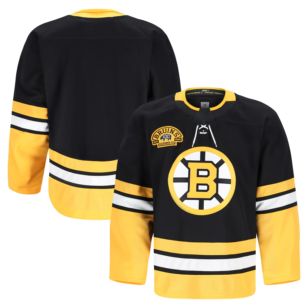 Choea B.Bruins Black 100th Anniversary Authentic Pro Stitched Jerseys
