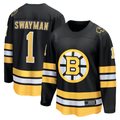 Choea B.Bruins #1 Jeremy Swayman Black Home Breakaway Player Stitched Jerseys