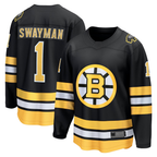 Choea B.Bruins #1 Jeremy Swayman Black Home Breakaway Player Stitched Jerseys
