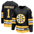 Choea B.Bruins #1 Jeremy Swayman Black Home Breakaway Stitched Jerseys