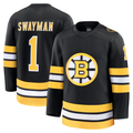 Choea B.Bruins #1 Jeremy Swayman Black Home Premium Stitched Jerseys