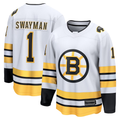 Choea B.Bruins #1 Jeremy Swayman White Away Breakaway Player Stitched Jerseys