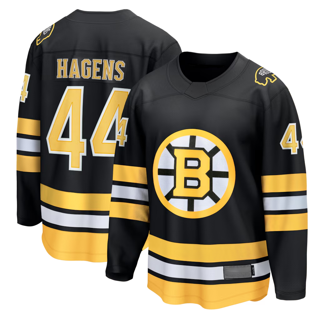 Choea B.Bruins #44 James Hagens Black Breakaway Stitched Jerseys