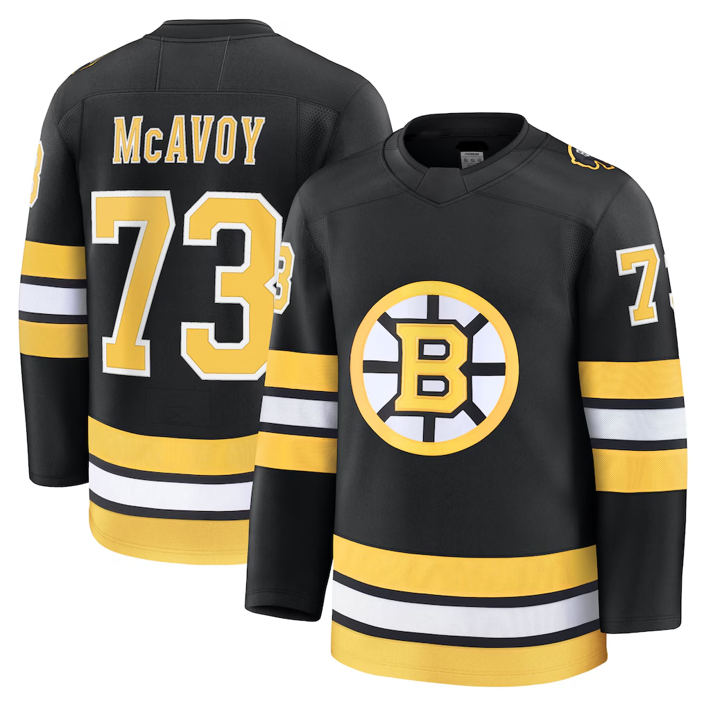 Choea B.Bruins #73 Charlie McAvoy Black Home Premium Player Stitched Jerseys