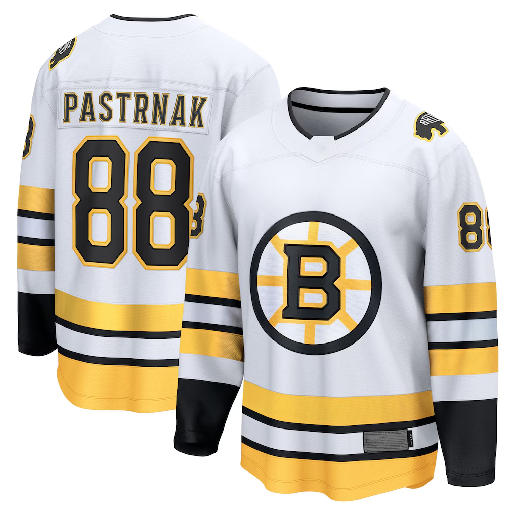 Choea B.Bruins #88 David Pastrnak White Away Breakaway Player Stitched Jerseys