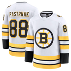 Choea B.Bruins #88 David Pastrnak White Away Premium Player Stitched Jerseys