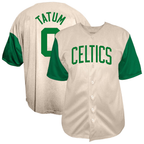 Choea B.Celtics #0 Jayson Tatum  Cream Baseball Jerseys