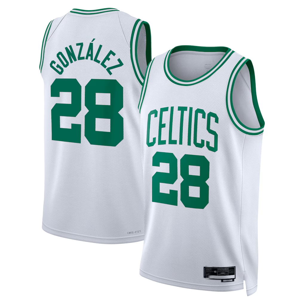 Choea B.Celtics #28 Hugo Gonz¨¢lez White Swingman Jerseys - Association Edition