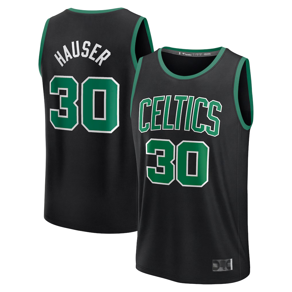 Choea B.Celtics #30 Sam Hauser Black Fast Break Replica Player Jerseys - Statement Edition