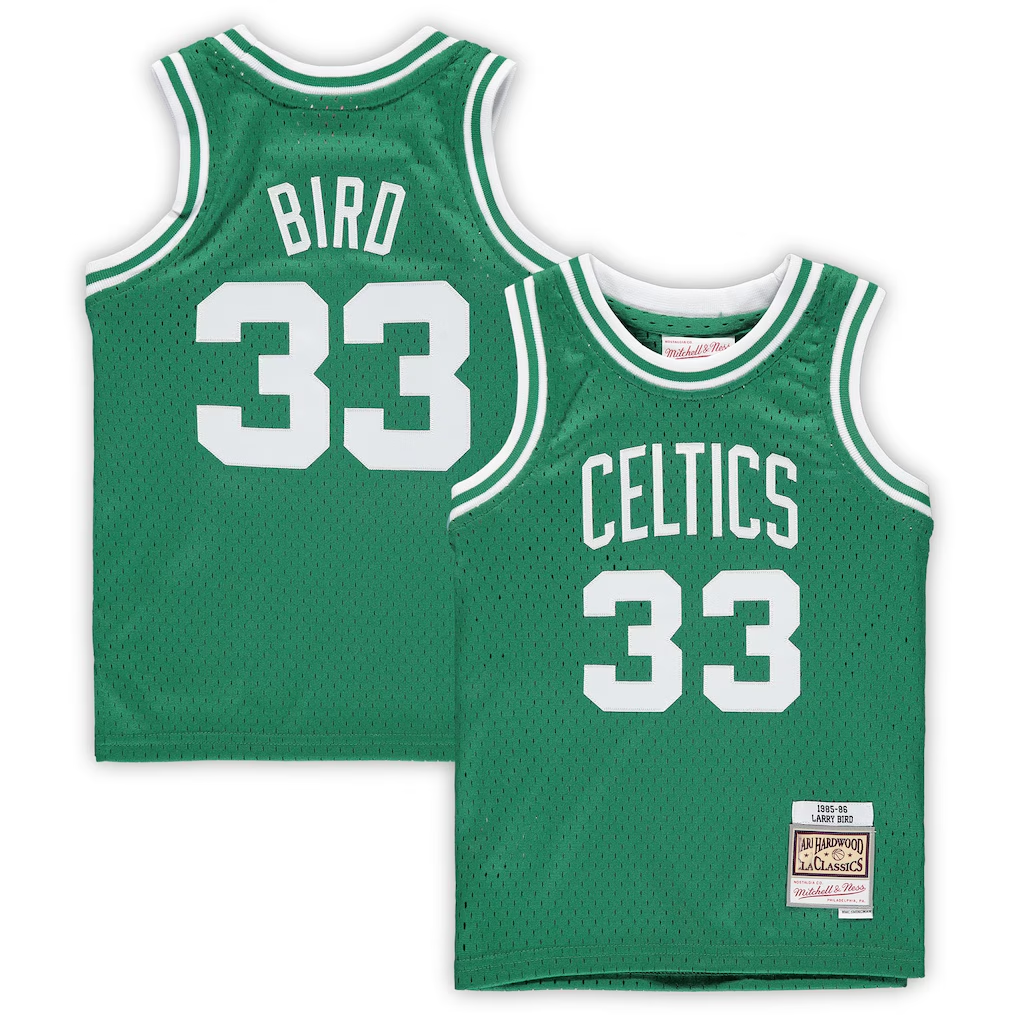 Choea B.Celtics #33 Larry Bird Mitchell & Ness Kelly Green 1985-86 Hardwood Classics Throwback Team Jerseys