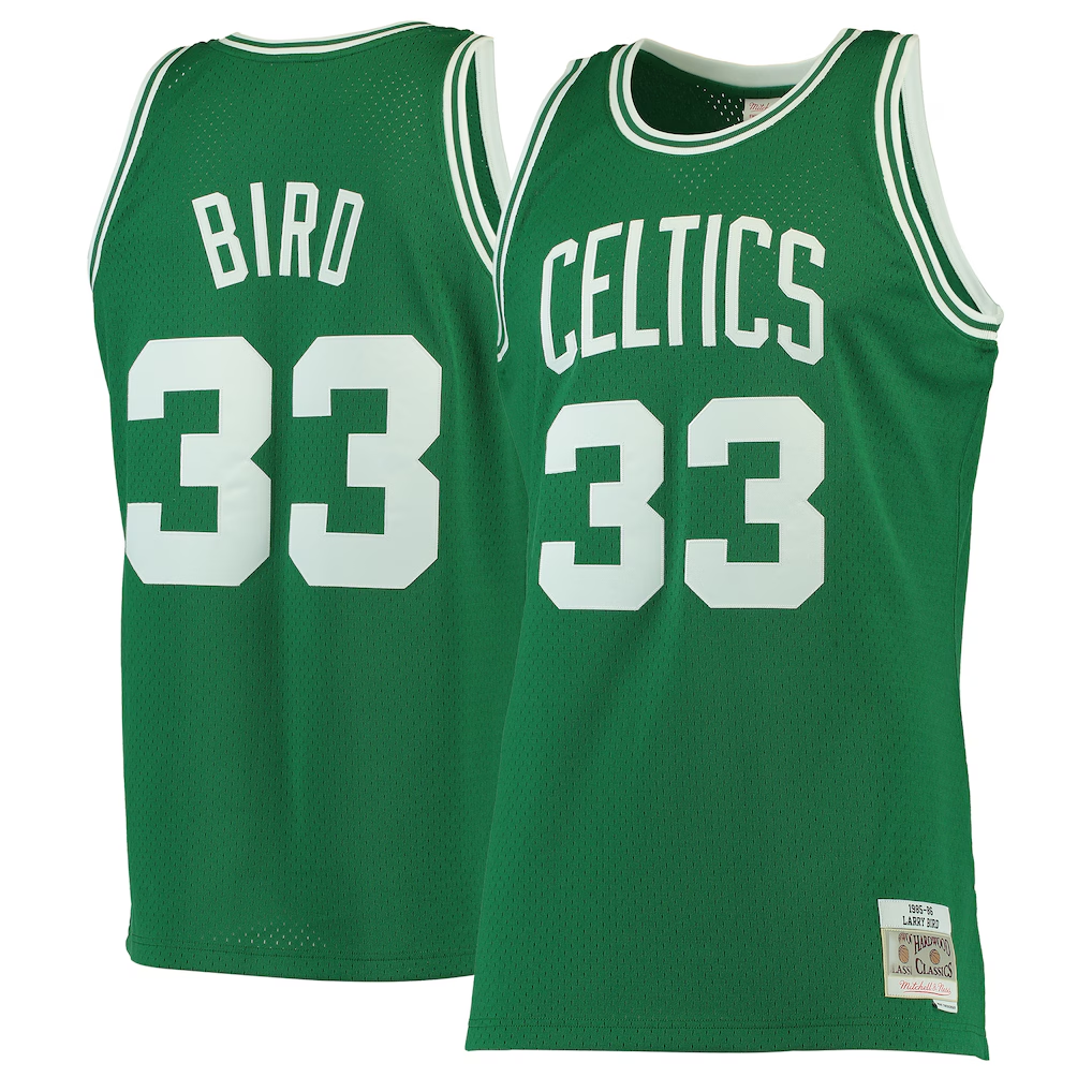 Choea B.Celtics #33 Larry Bird Mitchell & Ness Kelly Green Hardwood Classics Swingman Jerseys