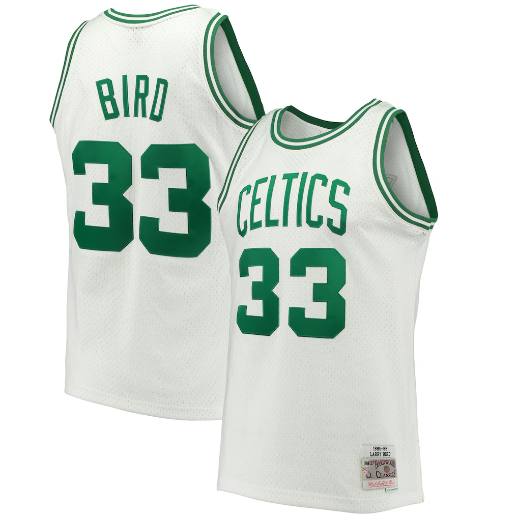 Choea B.Celtics #33 Larry Bird Mitchell & Ness White Hardwood Classics 198586 Swingman Jerseys