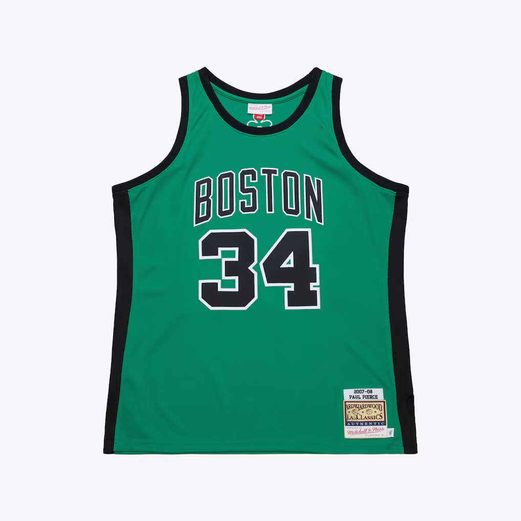 Choea B.Celtics #34 Paul Pierce Mitchell & Ness Kelly Green 2007-08 Hardwood Classics Authentic Jerseys