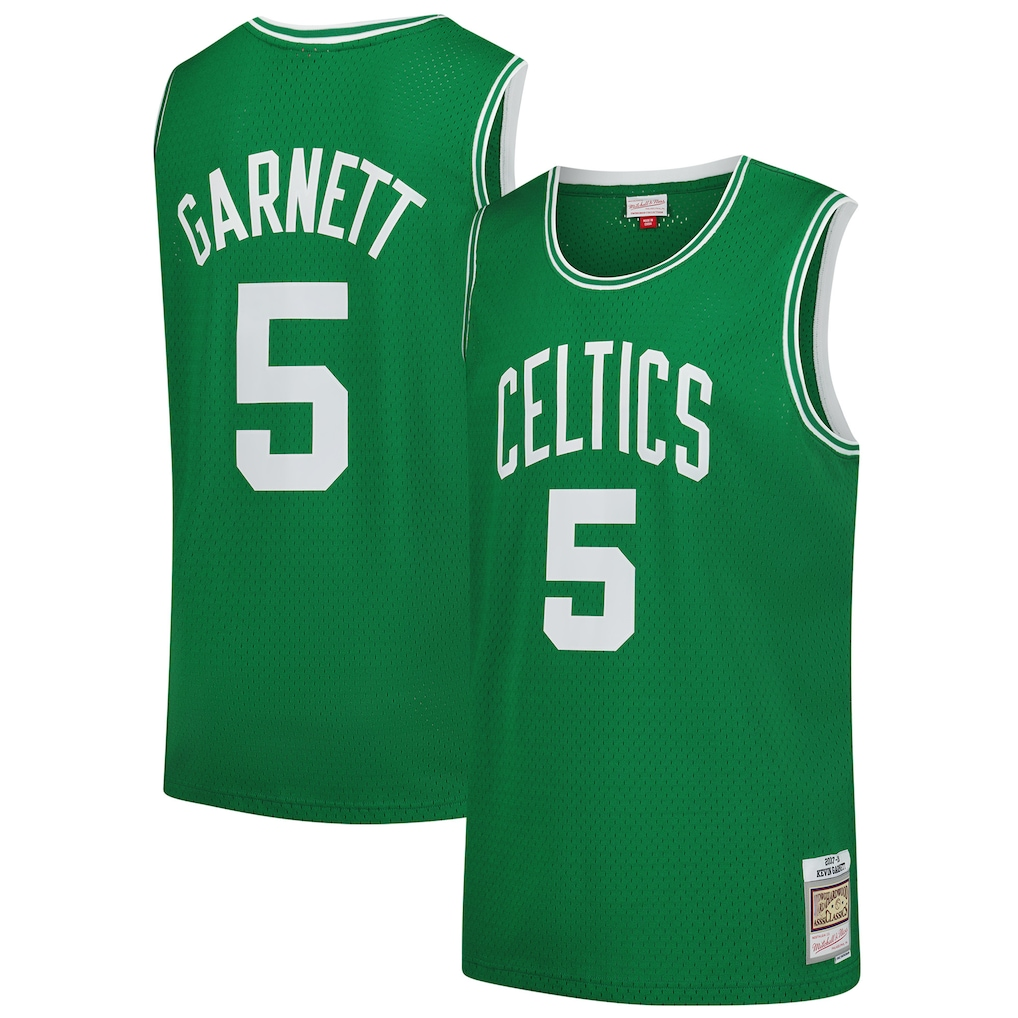 Choea B.Celtics #5 Kevin Garnett Mitchell & Ness Kelly Green 200708 Hardwood Classics Swingman Jerseys