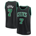 Choea B.Celtics #7 Jaylen Brown Black Fast Break Replica Player Jerseys - Statement Edition