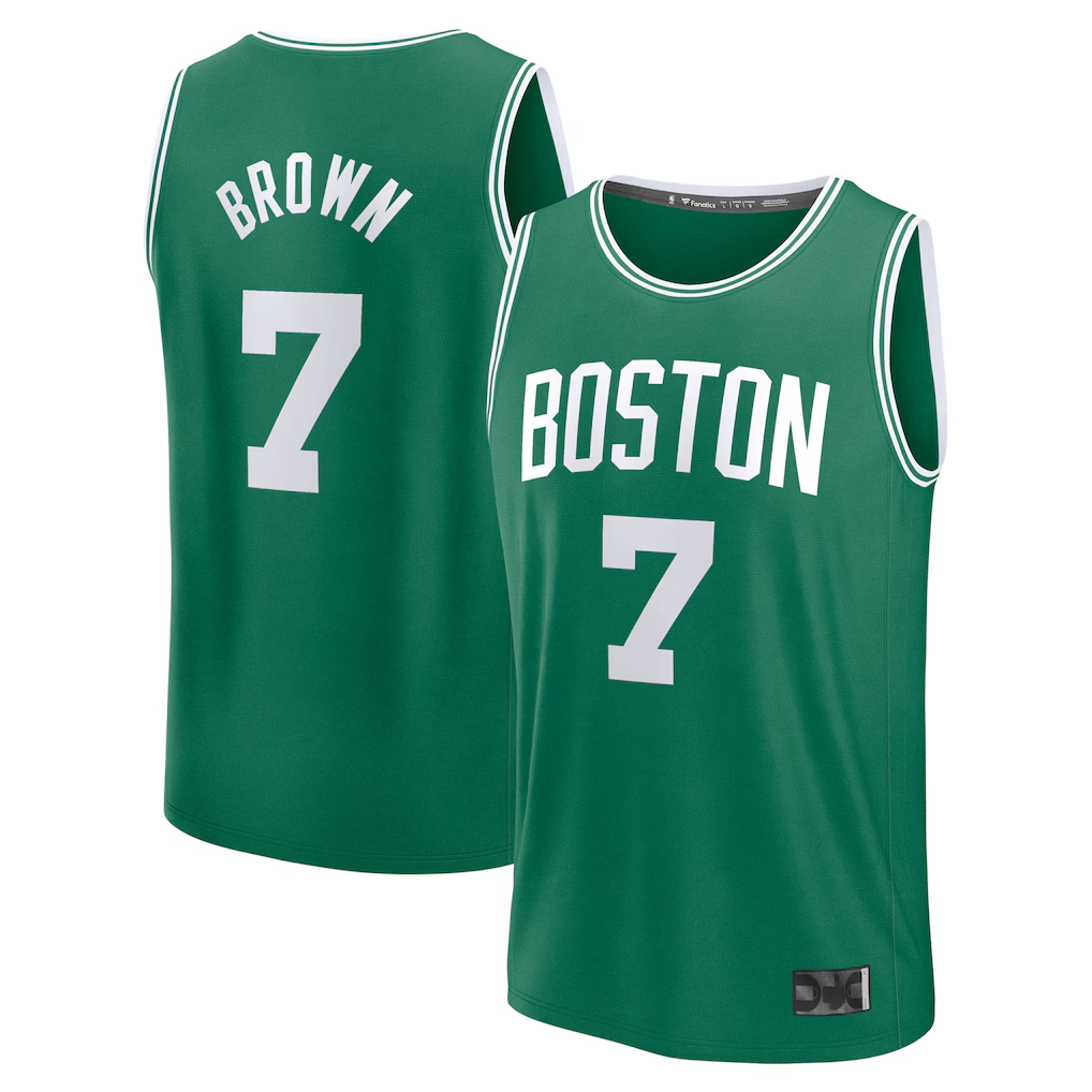 Choea B.Celtics #7 Jaylen Brown  Kelly Green Fast Break Replica Player Jerseys - Icon Edition