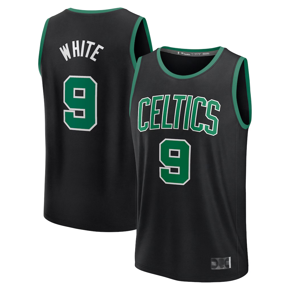 Choea B.Celtics #9 Derrick White  Black Fast Break Replica Player Jerseys - Statement Edition