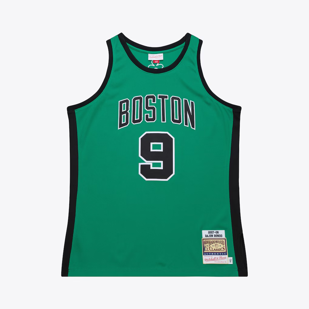 Choea B.Celtics #9 Rajon Rondo Mitchell & Ness Kelly Green 2007-08 Hardwood Classics Authentic Jerseys